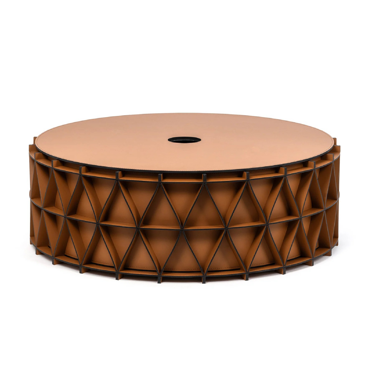   Round Leather Outdoor Basket L | Oroa.com