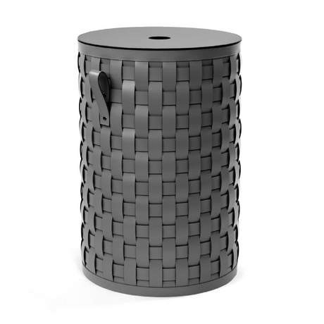   Flat Lidded Leather Tall Basket | Oroa.com