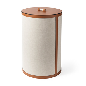   Leather Cylindrical Tall Round Basket | Oroa.com