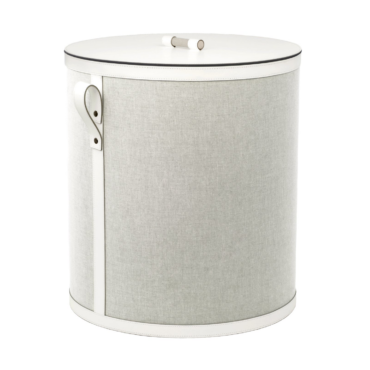   Cotton Finished Leather Round Basket | Oroa.com