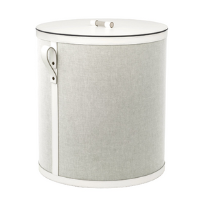   Cotton Finished Leather Round Basket | Oroa.com