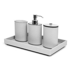   Oval Leather Covered Bathroom Set | Oroa.com