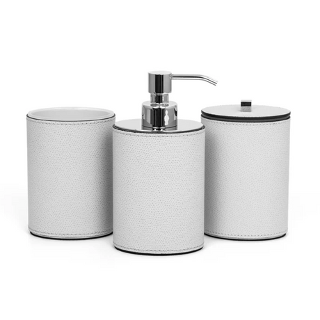   Oval Leather Covered Bathroom Set | Oroa.com