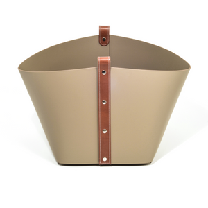   Flared Leather Basket | Oroa.com