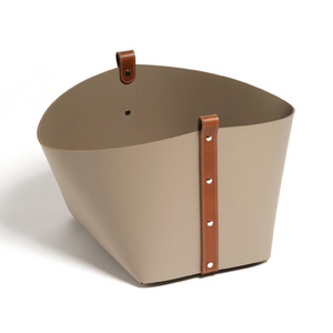   Flared Leather Basket | Oroa.com