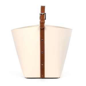   Flared Leather Basket with Handle | Oroa.com