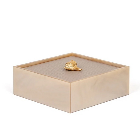   Leather Lidded Square Box L | Oroa.com