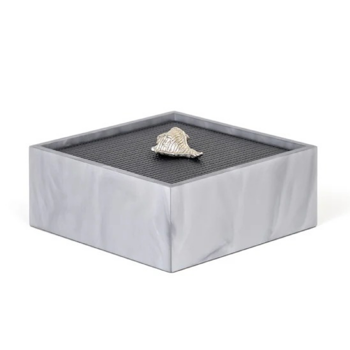   Leather Lidded Square Box L | Oroa.com