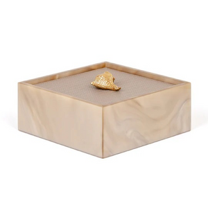   Leather Lidded Square Box S | Oroa.com