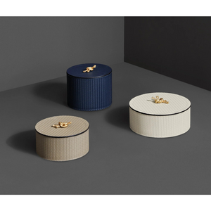   Leather Wrapped Round Box | Oroa.com