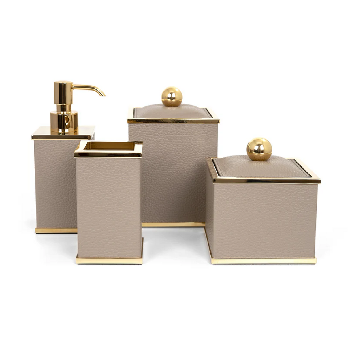   Leather Covered Bathroom Set | Oroa.com