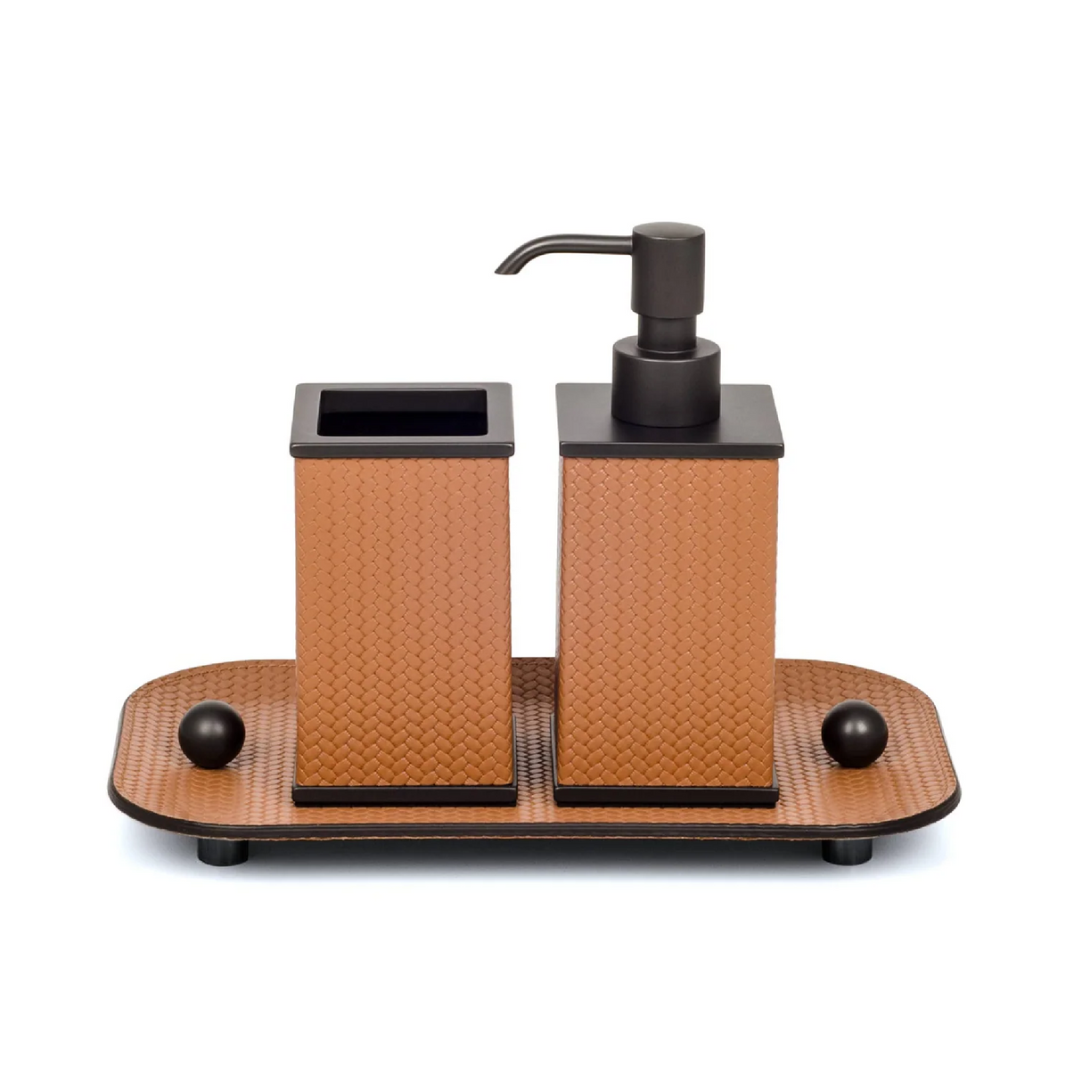   Leather Covered Bathroom Set | Oroa.com