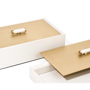   Calfskin Leather Rectangular Box | Oroa.com