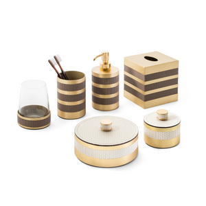   Leather Strips Soap Dispenser | Oroa.com