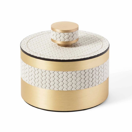   Round Woven Leather Box | Oroa.com