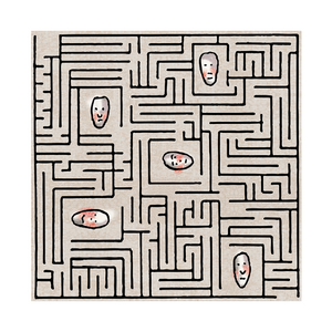   Human Faces Print Carpet 6'7" x 6'7" | Oroa.com