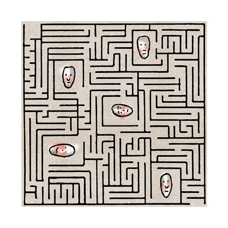   Human Faces Print Carpet 6'7" x 6'7" | Oroa.com