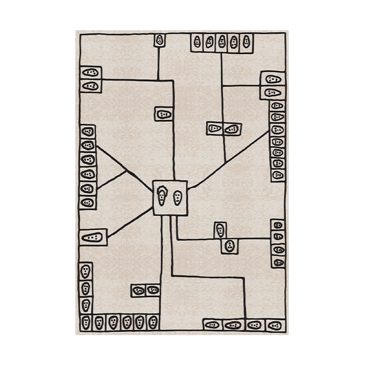  Beige Face Drawing Carpet | Oroa.com
