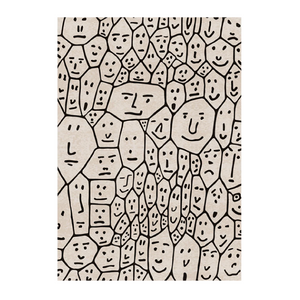   Face Illustration Beige Rug 10' x 6'7" | Oroa.com