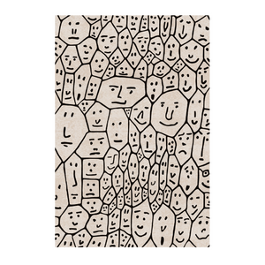   Face Illustration Beige Rug 10' x 6'7" | Oroa.com