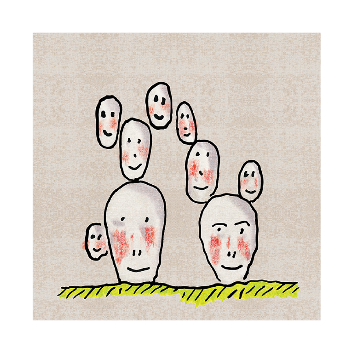   Facial Drawings Carpet 6'7" x 6'7" | Oroa.com