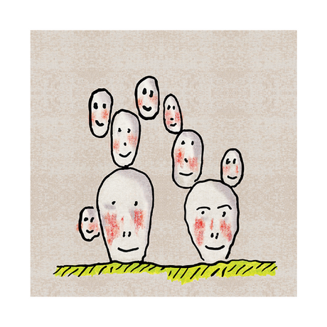   Facial Drawings Carpet 6'7" x 6'7" | Oroa.com