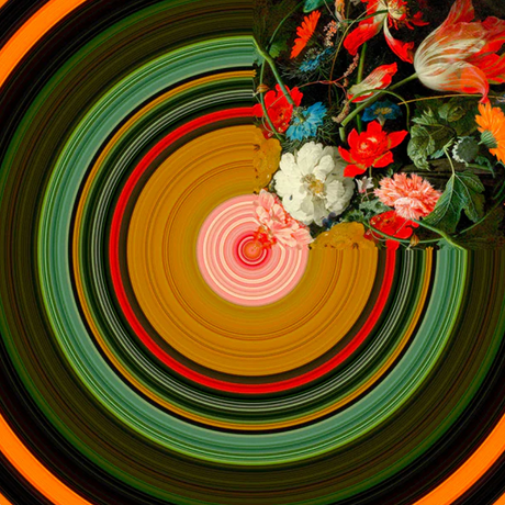   Multicolored Flowers Round Rug | Oroa.com