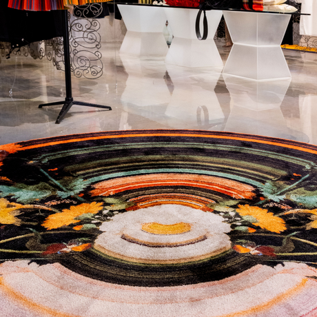   Floral Pattern Round Rug | Oroa.com
