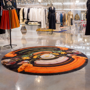   Floral Pattern Round Rug | Oroa.com