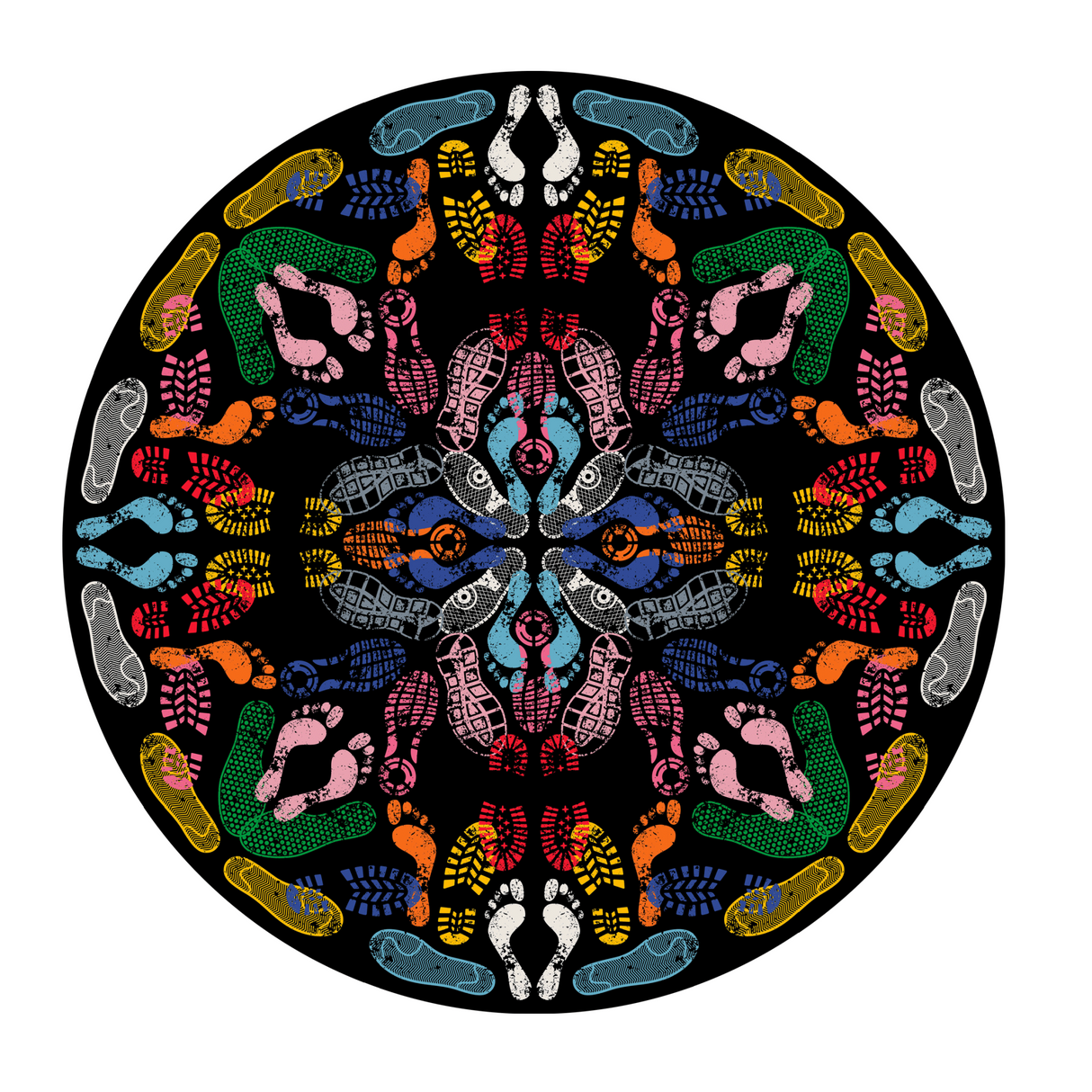   Foot Prints Round Rug | Oroa.com