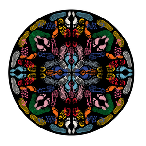   Foot Prints Round Rug | Oroa.com