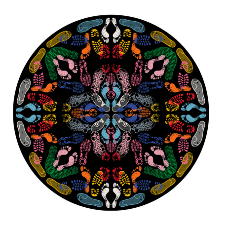   Foot Prints Round Rug | Oroa.com
