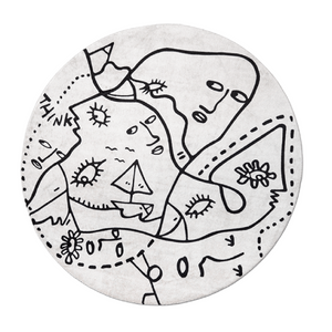   Black & White Round Rug | Oroa.com