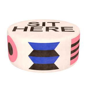   Multicolored Print Pouf | Oroa.com