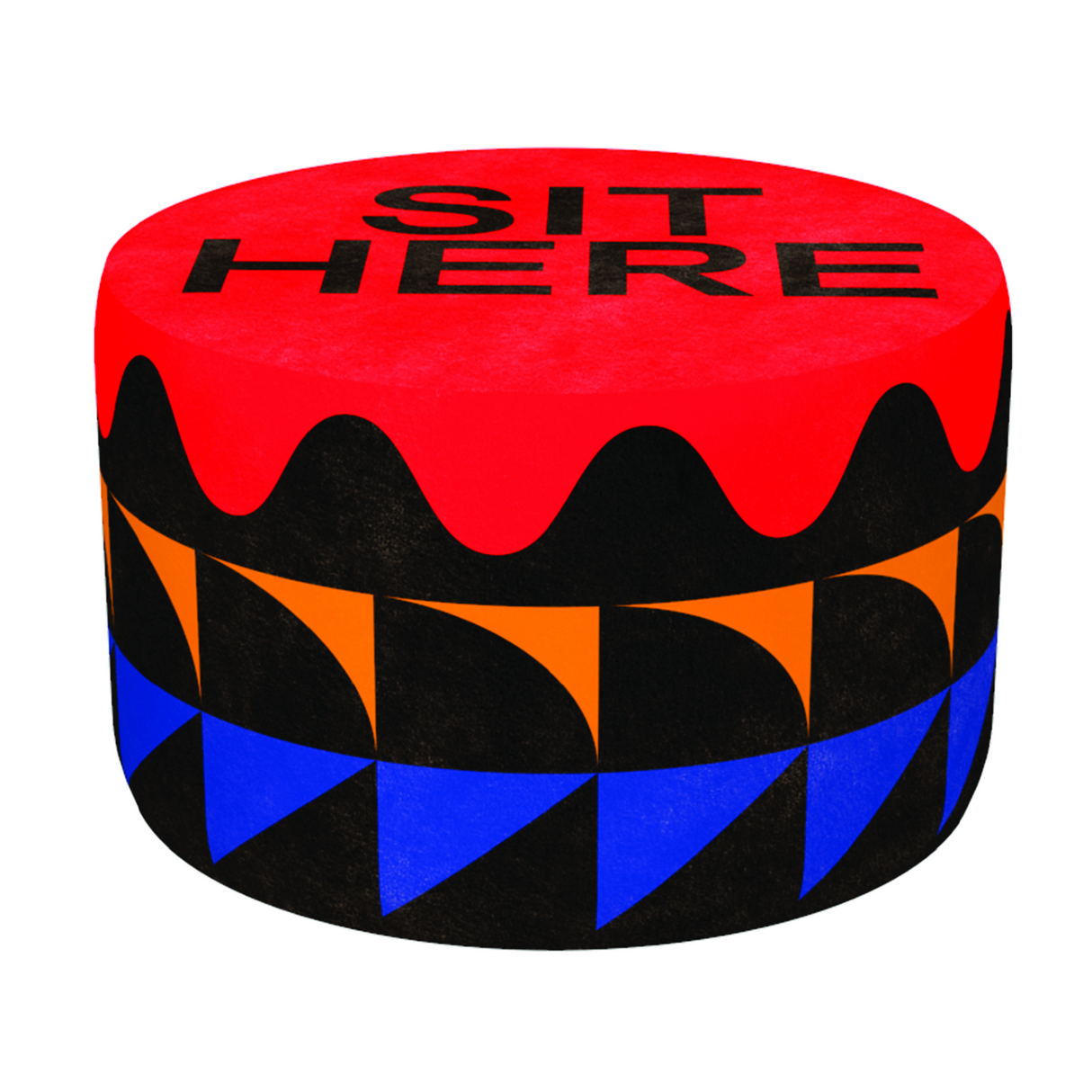   Multicolored Print Pouf | Oroa.com