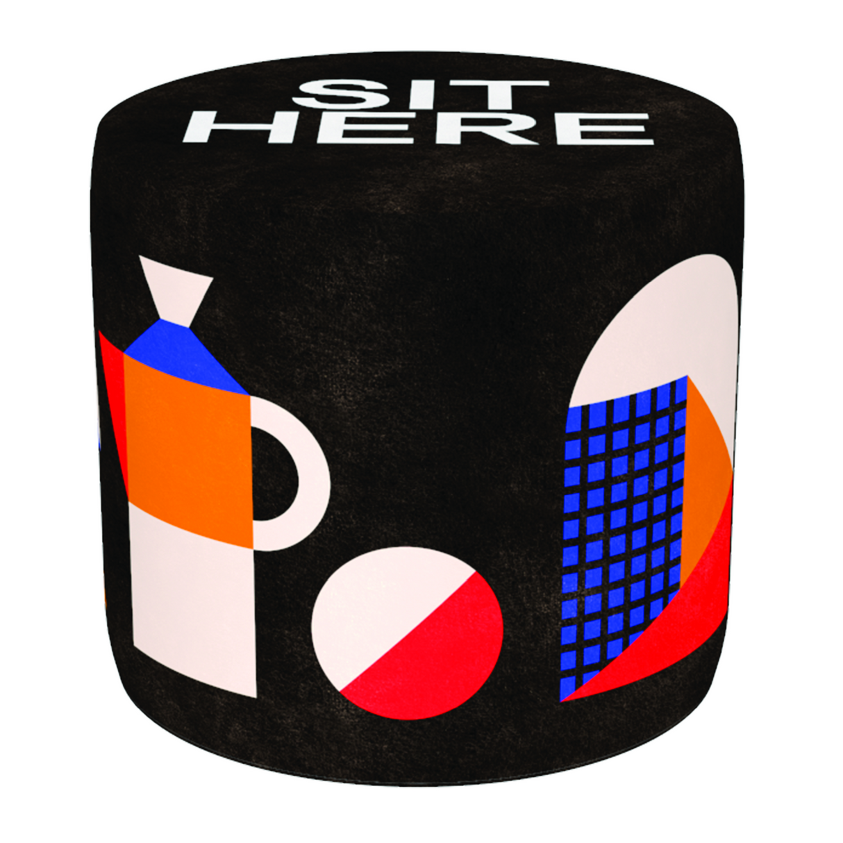   Multicolored Print Pouf | Oroa.com