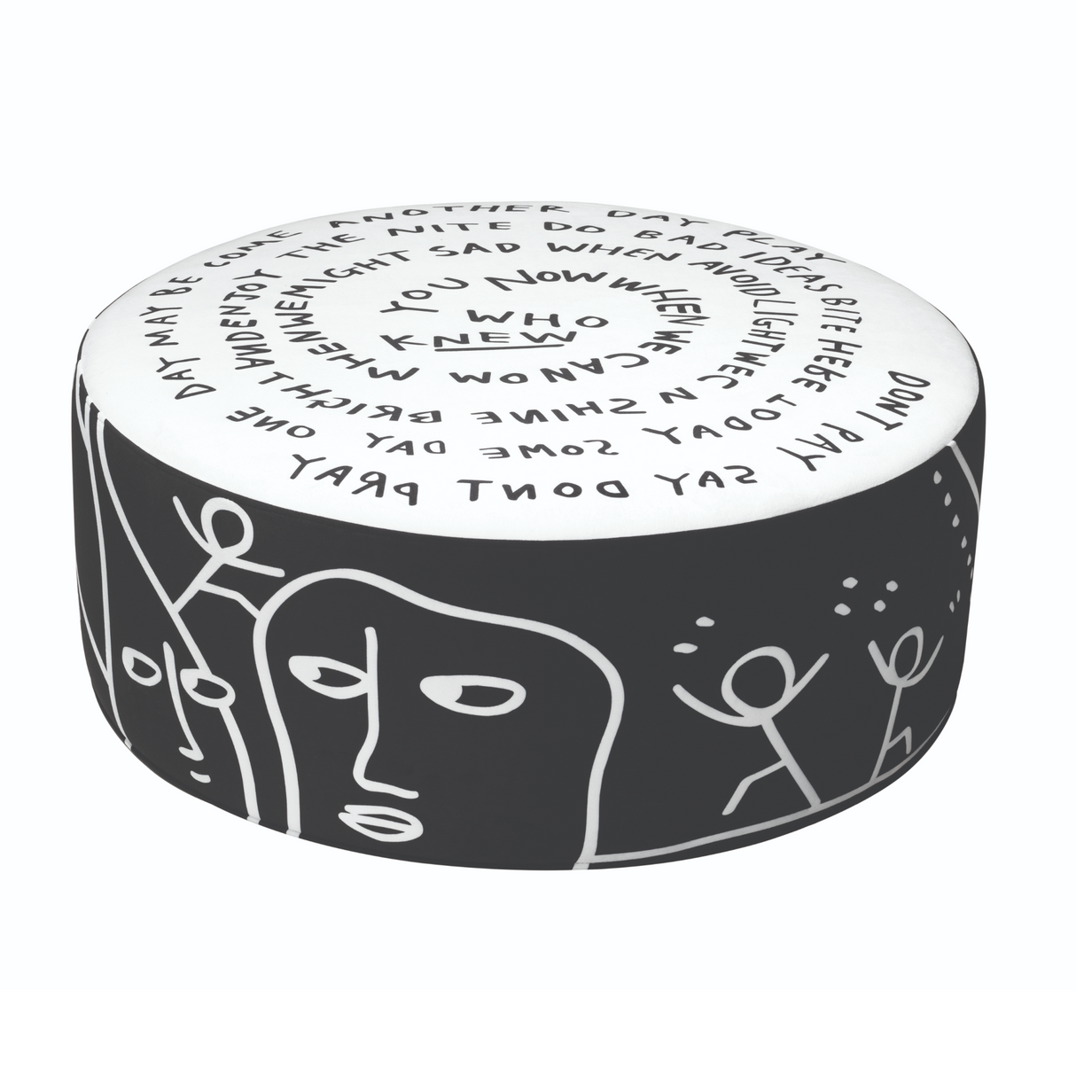   Stylized Drawings Round Pouf L | Oroa.com