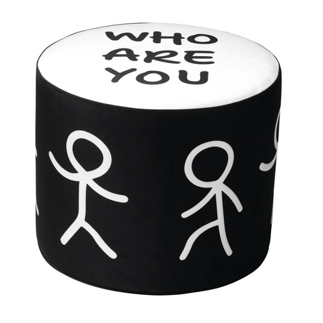   Stylized Drawing Cylinder Pouf S | Oroa.com