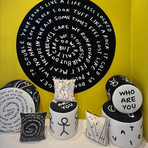   Stylized Drawing Cylinder Pouf S | Oroa.com