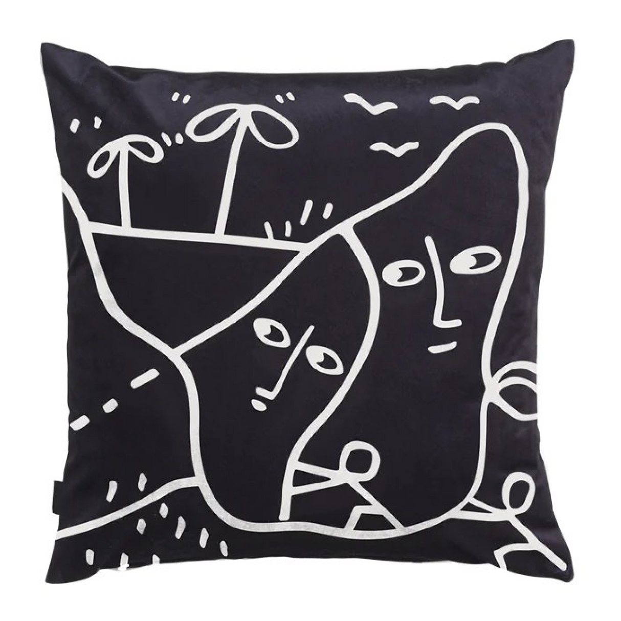   Black Drawn Pillow | Oroa.com