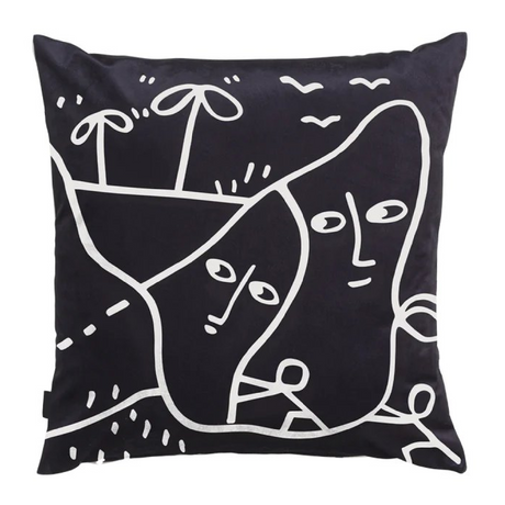   Black Drawn Pillow | Oroa.com