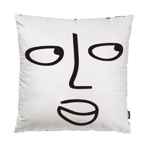   Facial Drawing White Cushion | Oroa.com