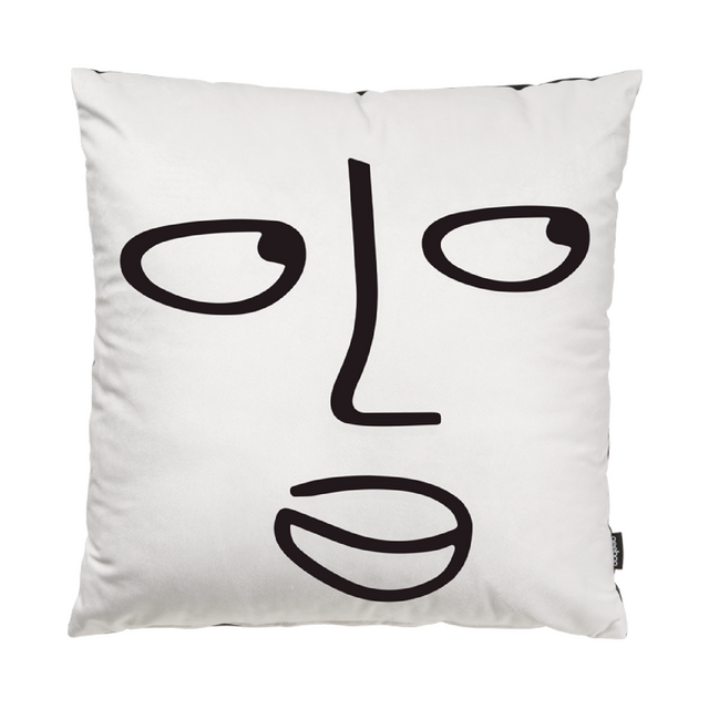 Facial Drawing White Cushion | Qeeboo Who Are You | Oroa.com
