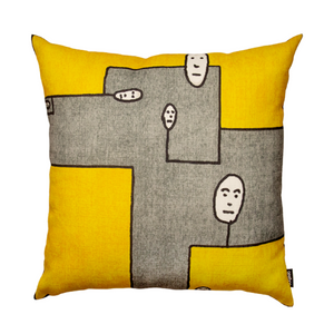   Yellow Face Printed Cushion | Oroa.com