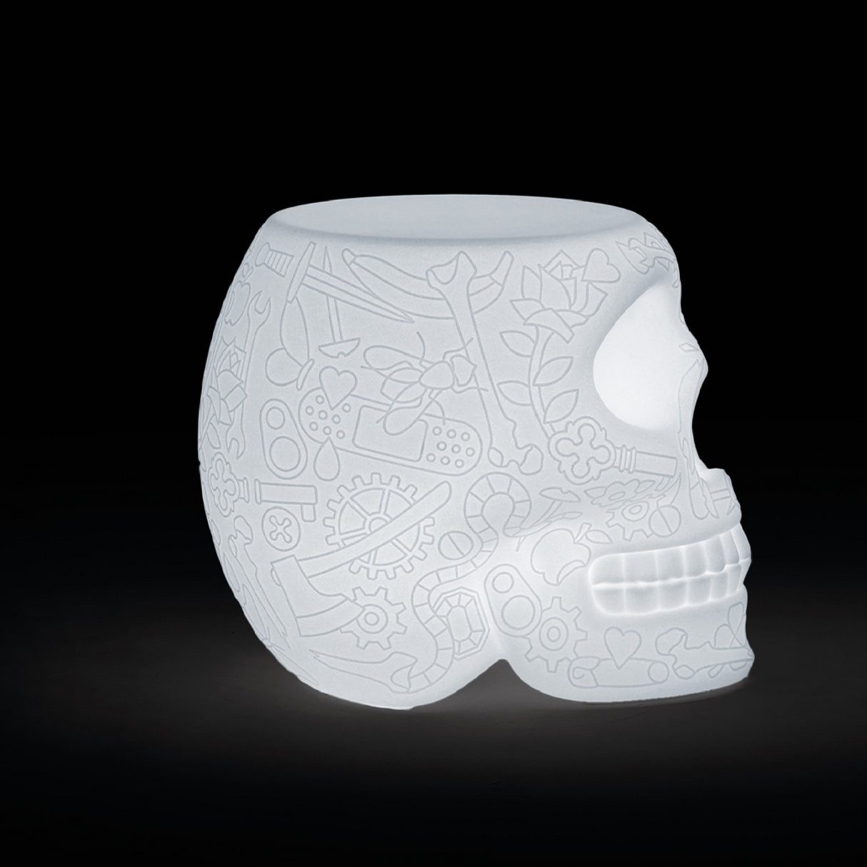   Skull Stool with Rechargeable LED Lamp | Oroa.com