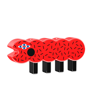   Red Caterpillar Candlestick | Oroa.com