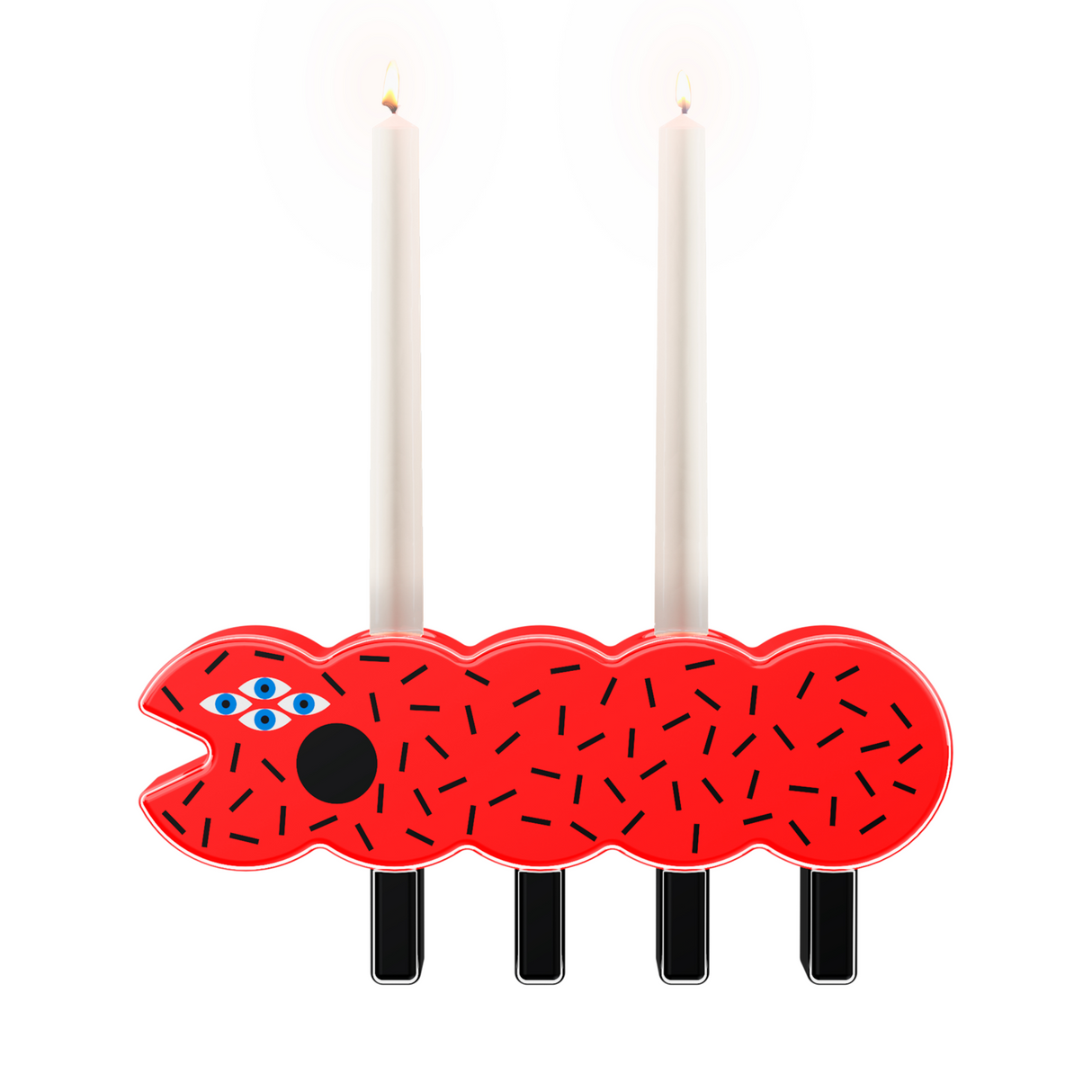   Red Caterpillar Candlestick | Oroa.com