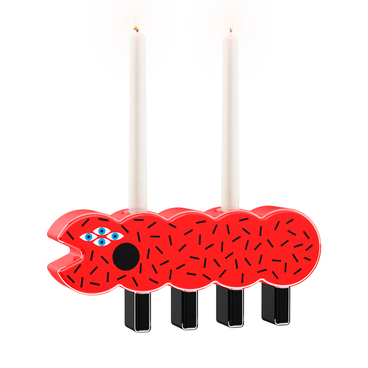   Red Caterpillar Candlestick | Oroa.com