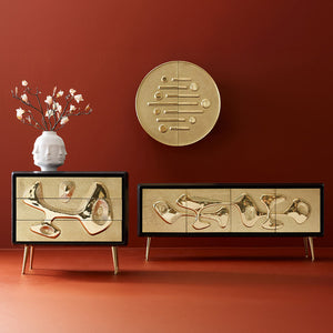   Hammered Brass 4-Door Sideboard | Oroa.com