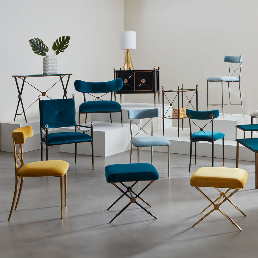   Velvet Klismos Lounge Chair | Oroa.com